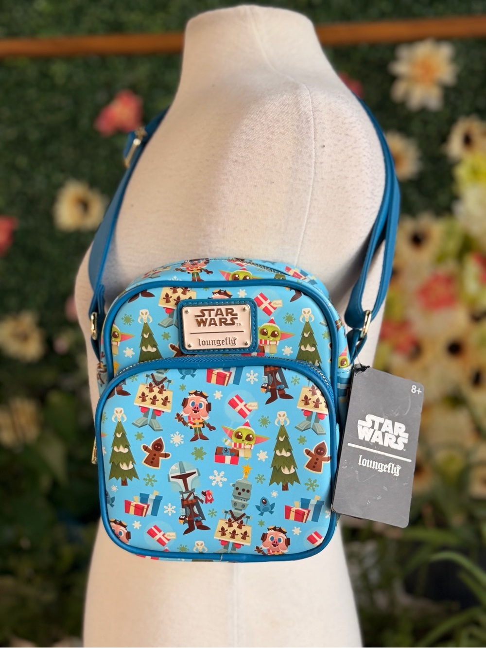 Loungefly Star Wars Holiday Blue Mini Crossbody Bag